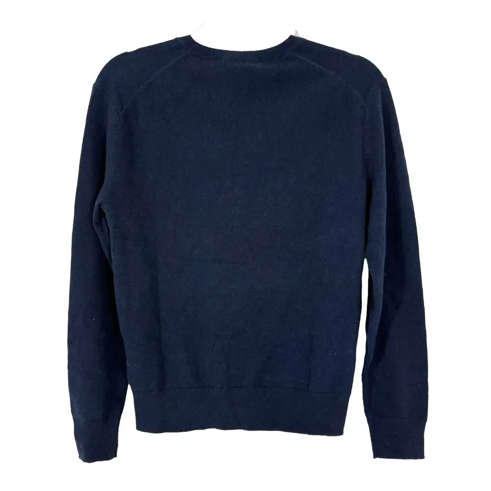 EVERLANE Women's The Classic Cashmere Crew Sweater S Navy Blue Soft NWT B38